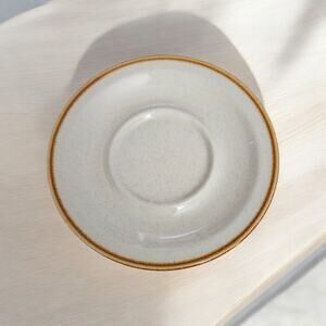 Alpine Mountain Stoneware Saucers Set of 4 Speckled Japan Vintage